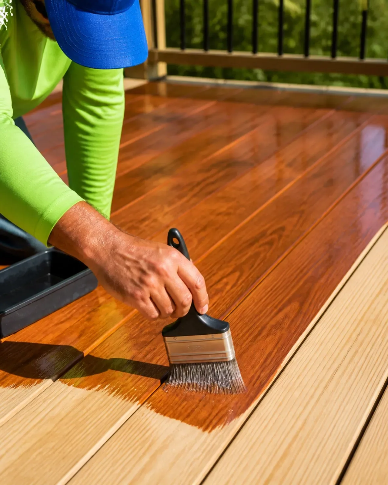 Deck staining and wood deck care to protect and refresh an outdoor living space